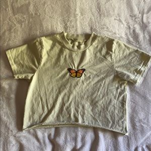 John Galt Green Butterfly Crop Top!